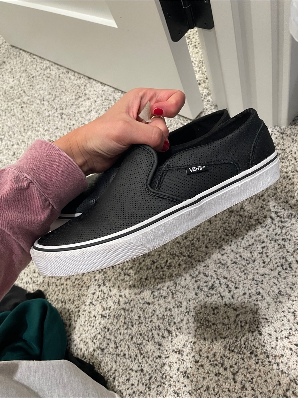 Vans Black Classic Slip-On Sneakers with White Sole